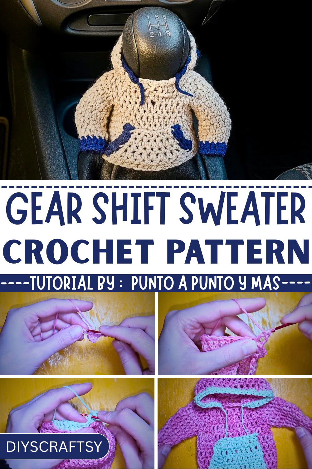 How to Crochet Gear Shift Sweater & Free Pattern