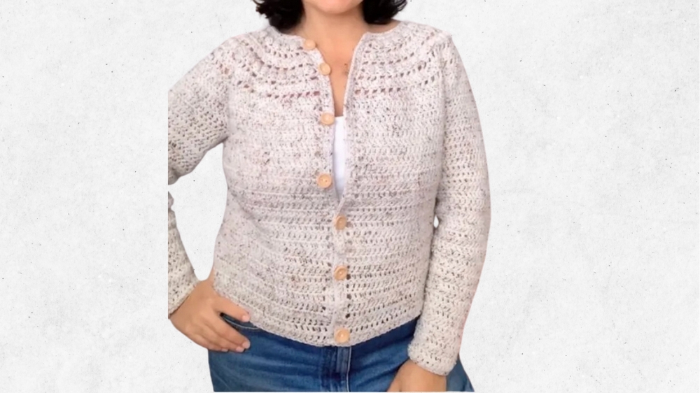 How to Crochet Popcorn Stitch Cardigan Pattern 1