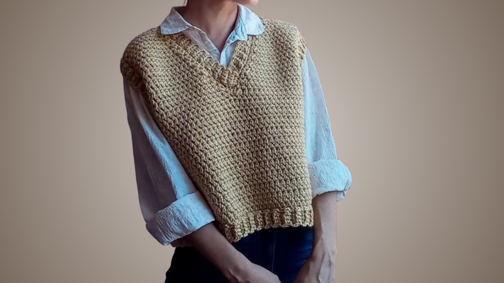 How to Crochet Sweater Vest with Modern Vibes 1