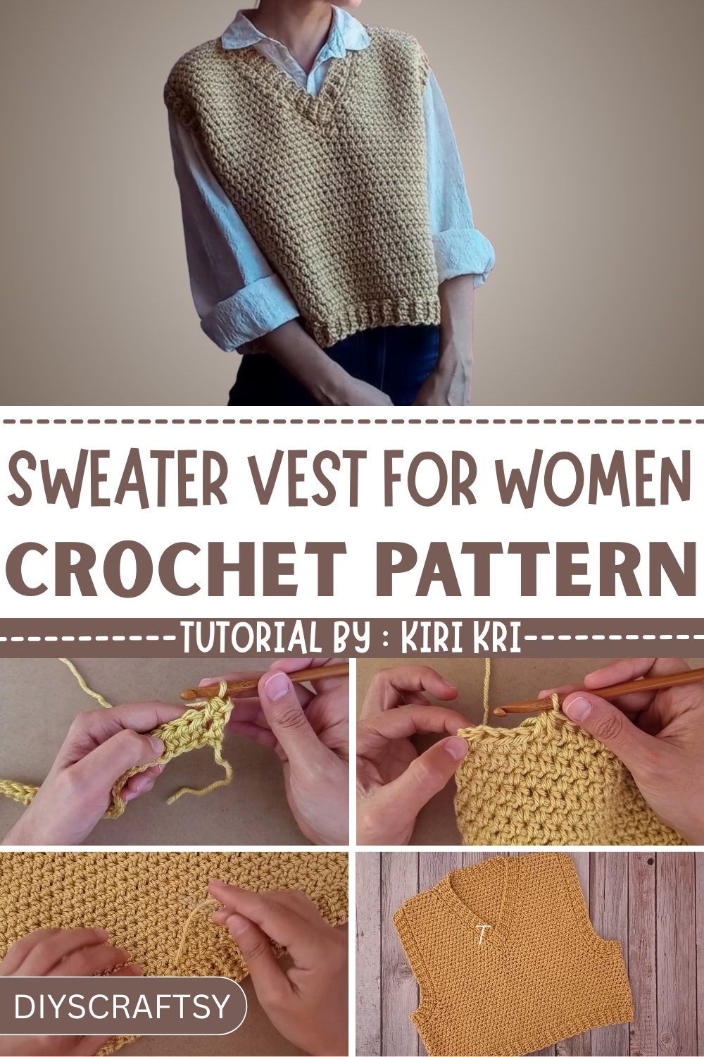How to Crochet Sweater Vest with Modern Vibes