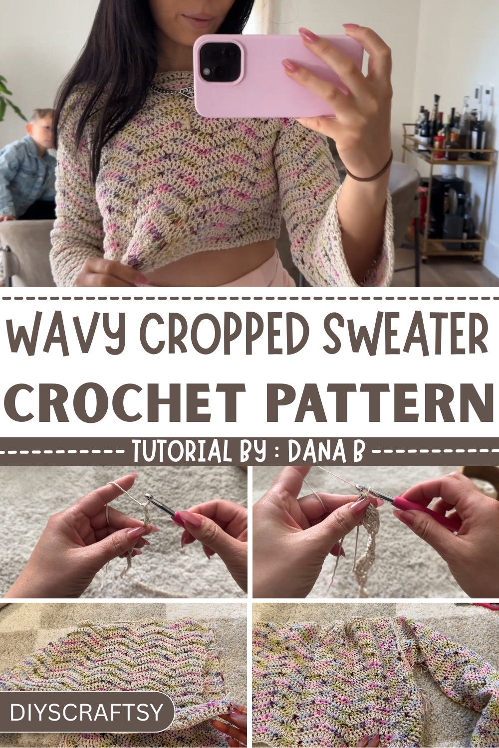 How to Crochet Wavy Cropped Sweater Pattern