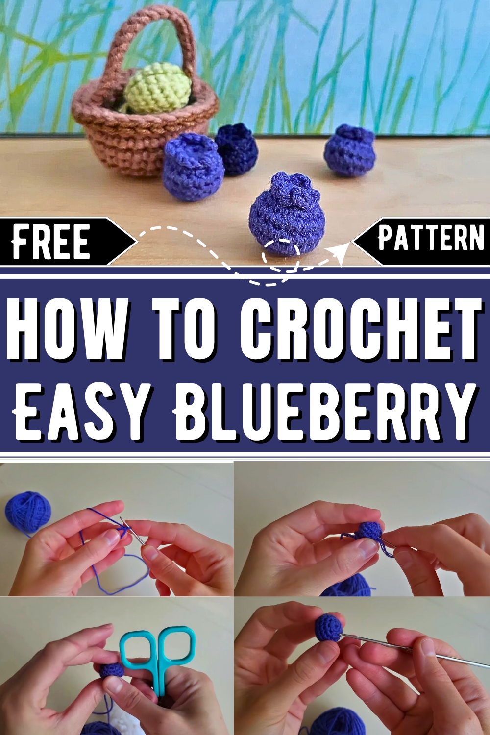 How to Crochet a Small Blueberry