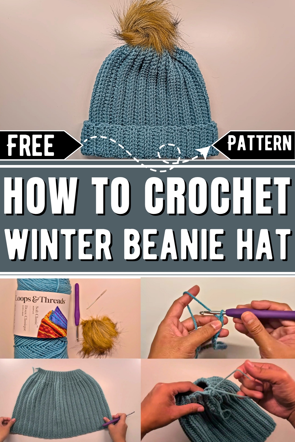 How to Crochet a Winter Beanie Hat