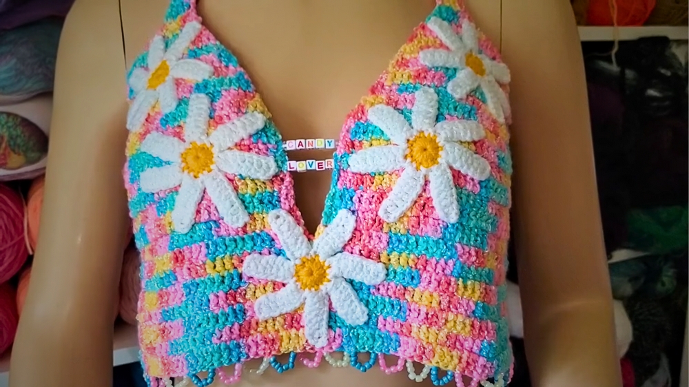 How to Style Your Free Crochet Candy Lover Top Pattern 1