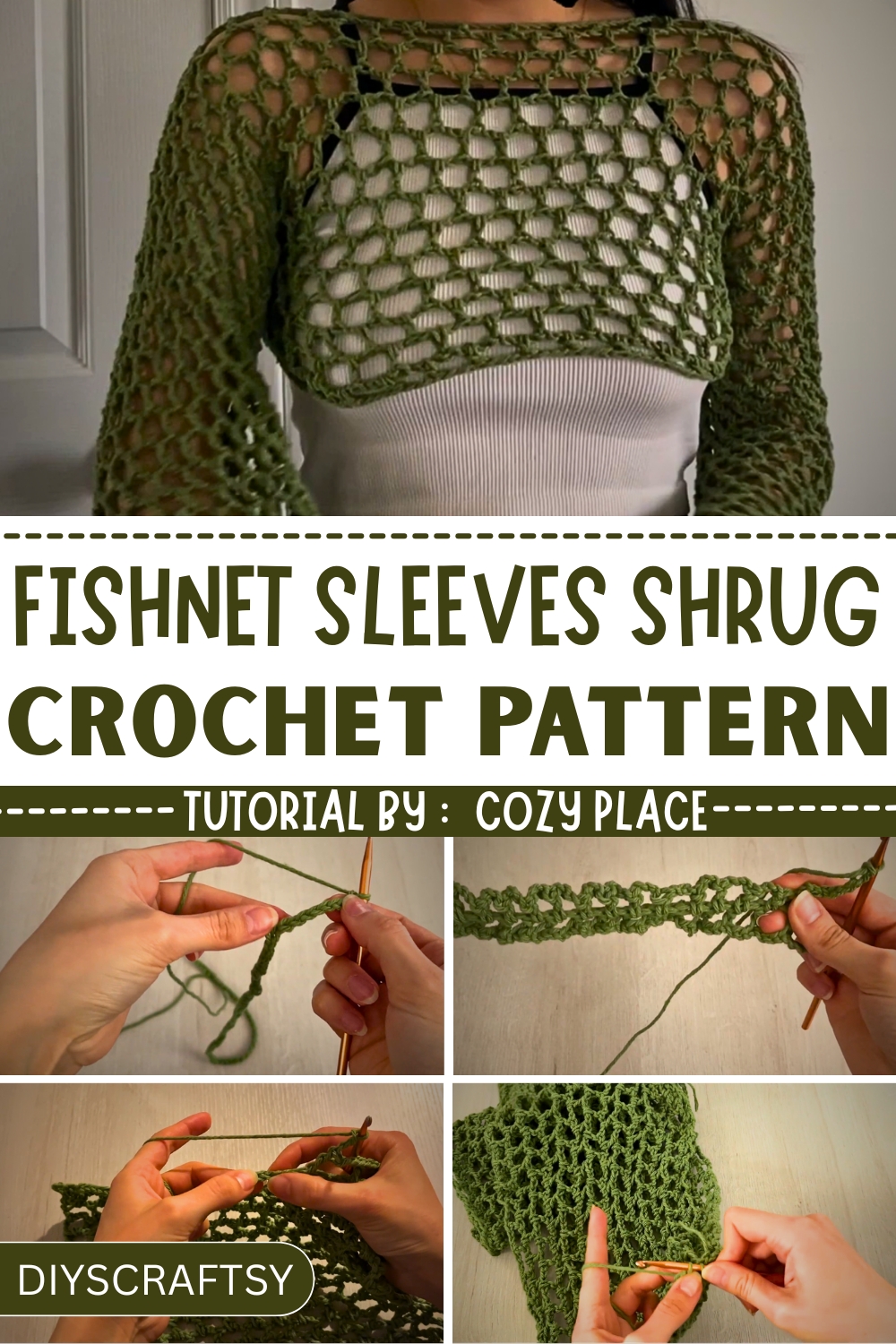 Summer-Friendly Crochet Fishnet Sleeves Shrug Pattern