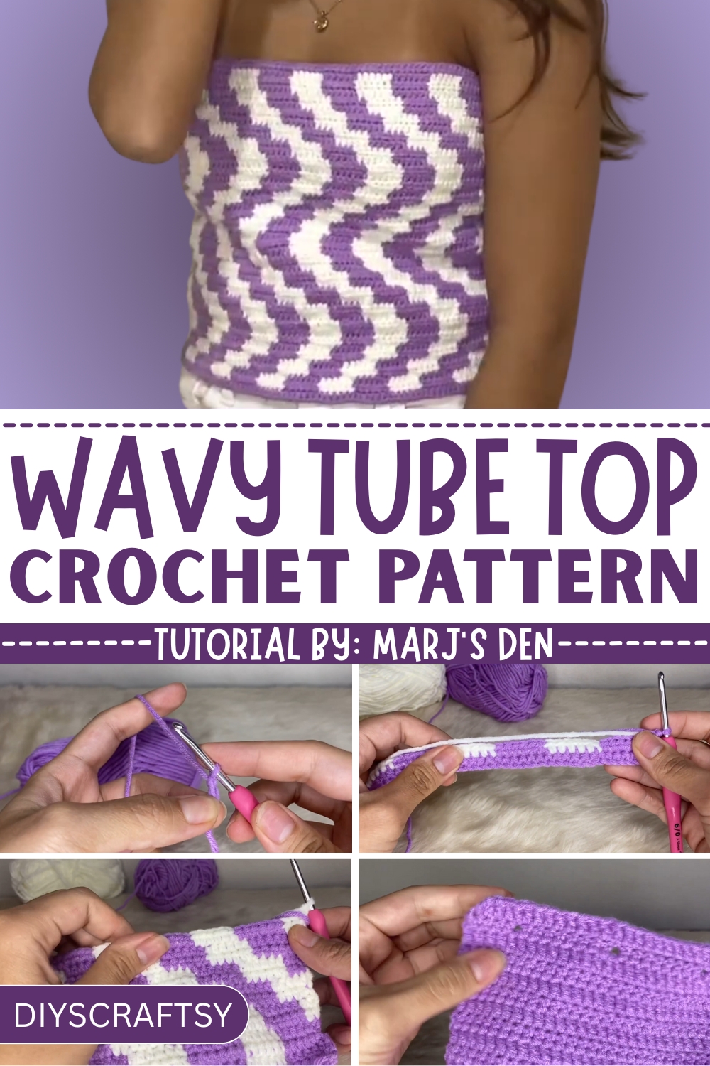 Beautiful Crochet Wavy Tube Top Perfect for Vacay Looks