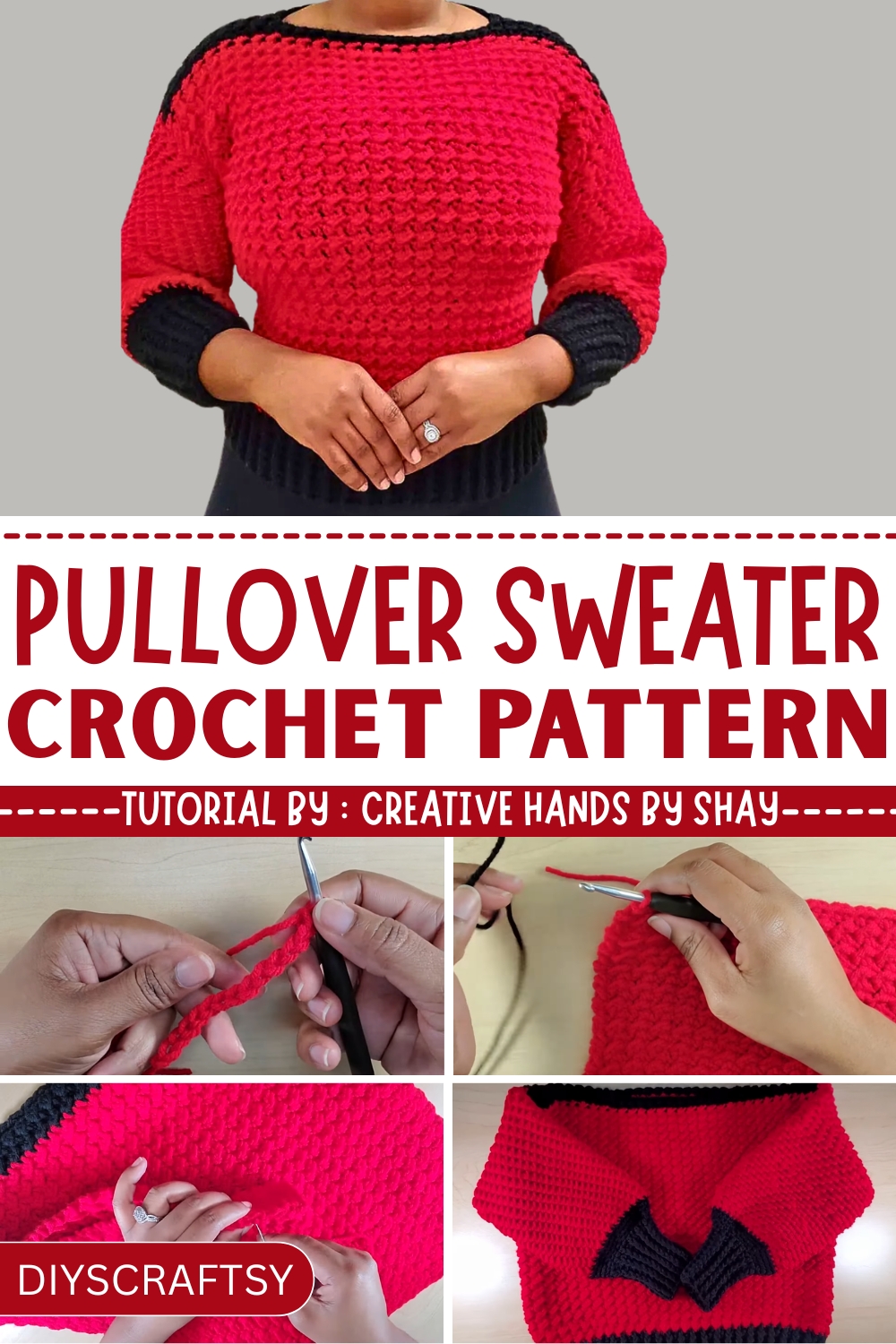 Classic Crochet Pullover Sweater