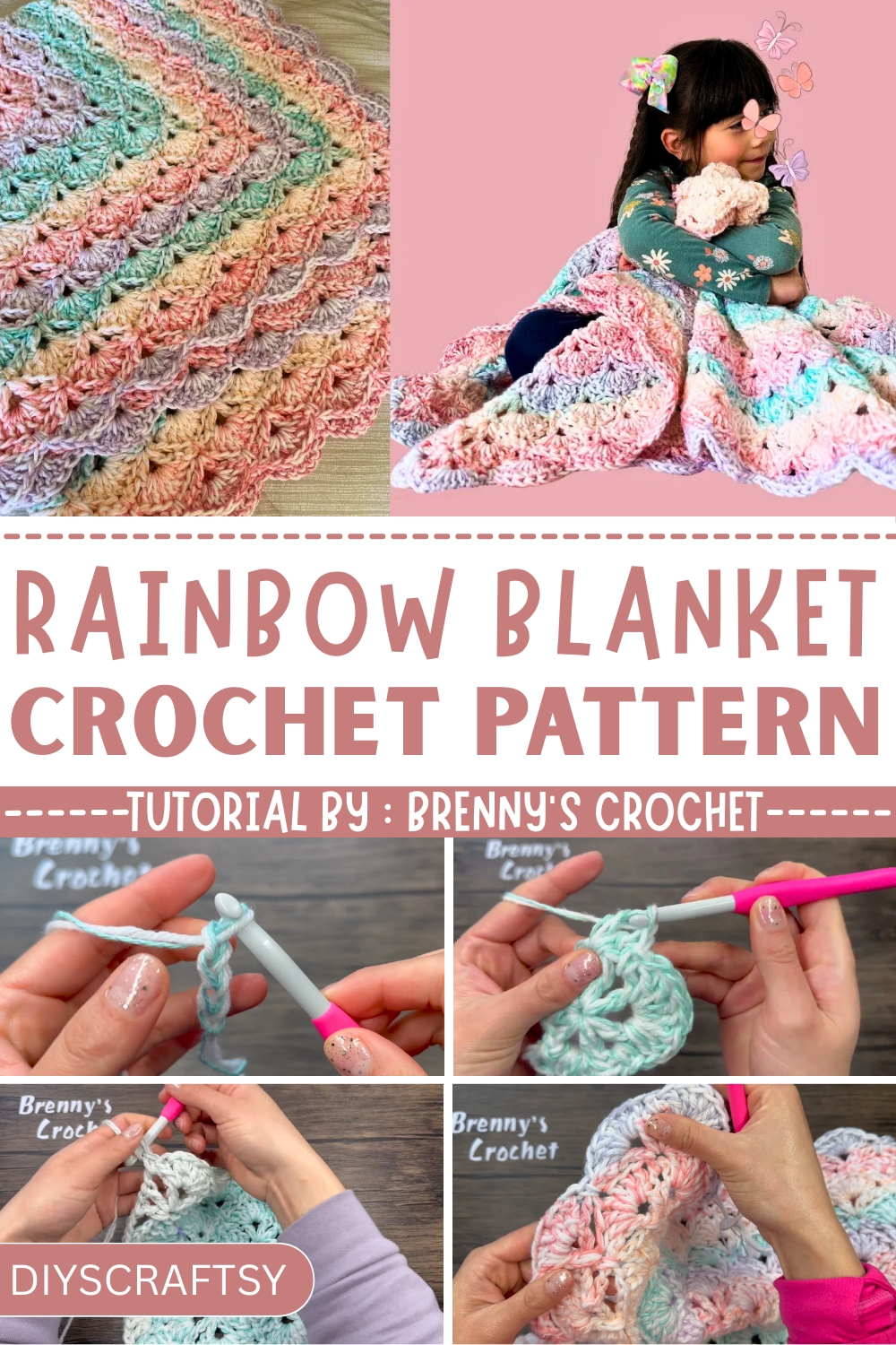 Comfortable Crochet Rainbow Blanket Pattern