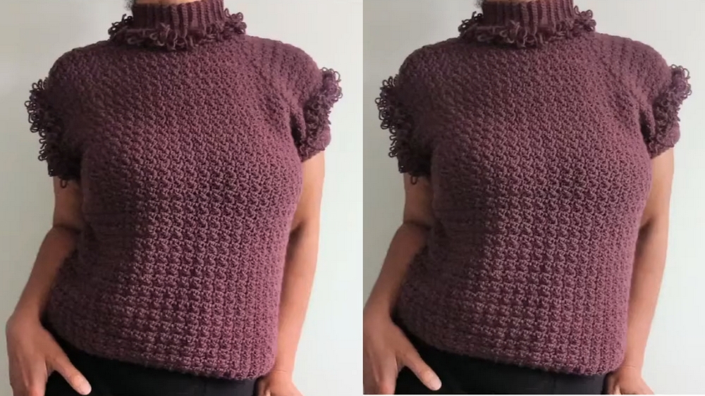 Cozy Chic Crochet Loopy Raglan Sweater Pattern 1