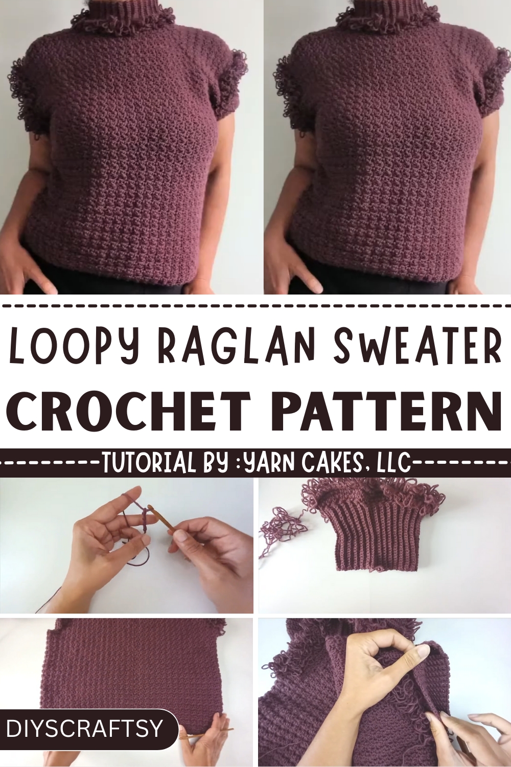 Cozy Chic Crochet Loopy Raglan Sweater Pattern
