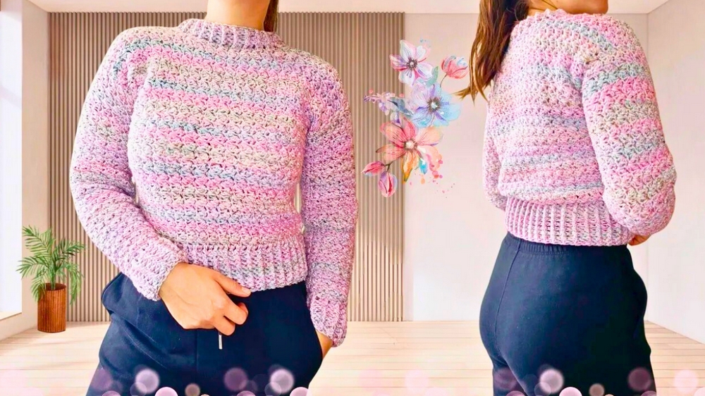 Cozy Crochet Ribbed Sweater Pattern 1