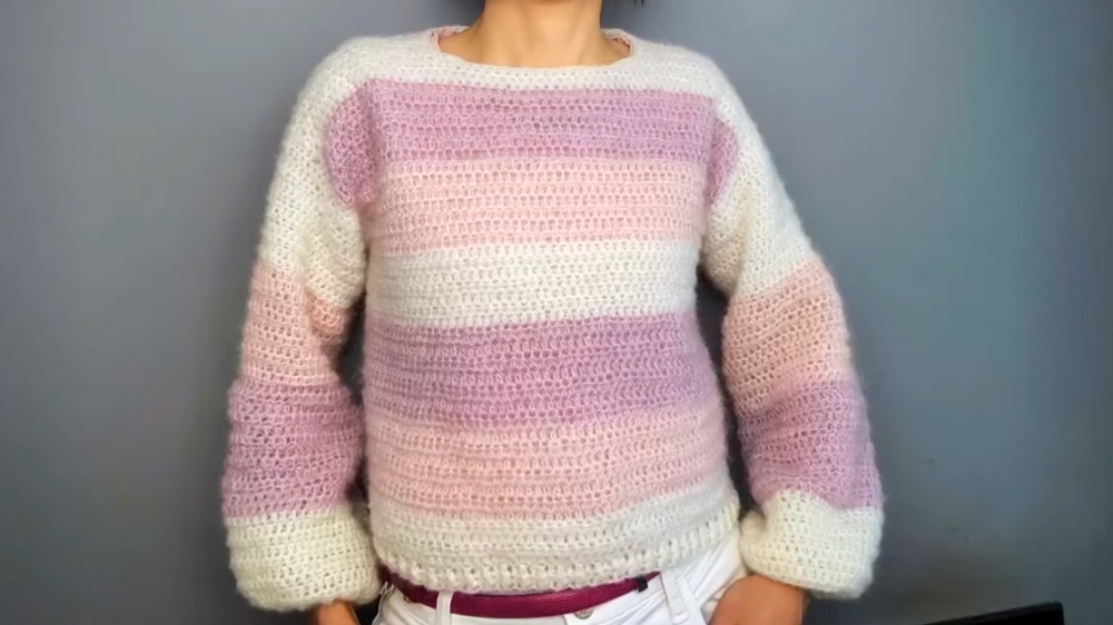 Cozy Crochet Striped Sweater Pattern for Stylish Warmth 1