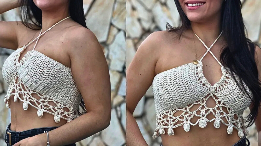 Crochet Cropped Top with Dreamy Vacation Mood 1