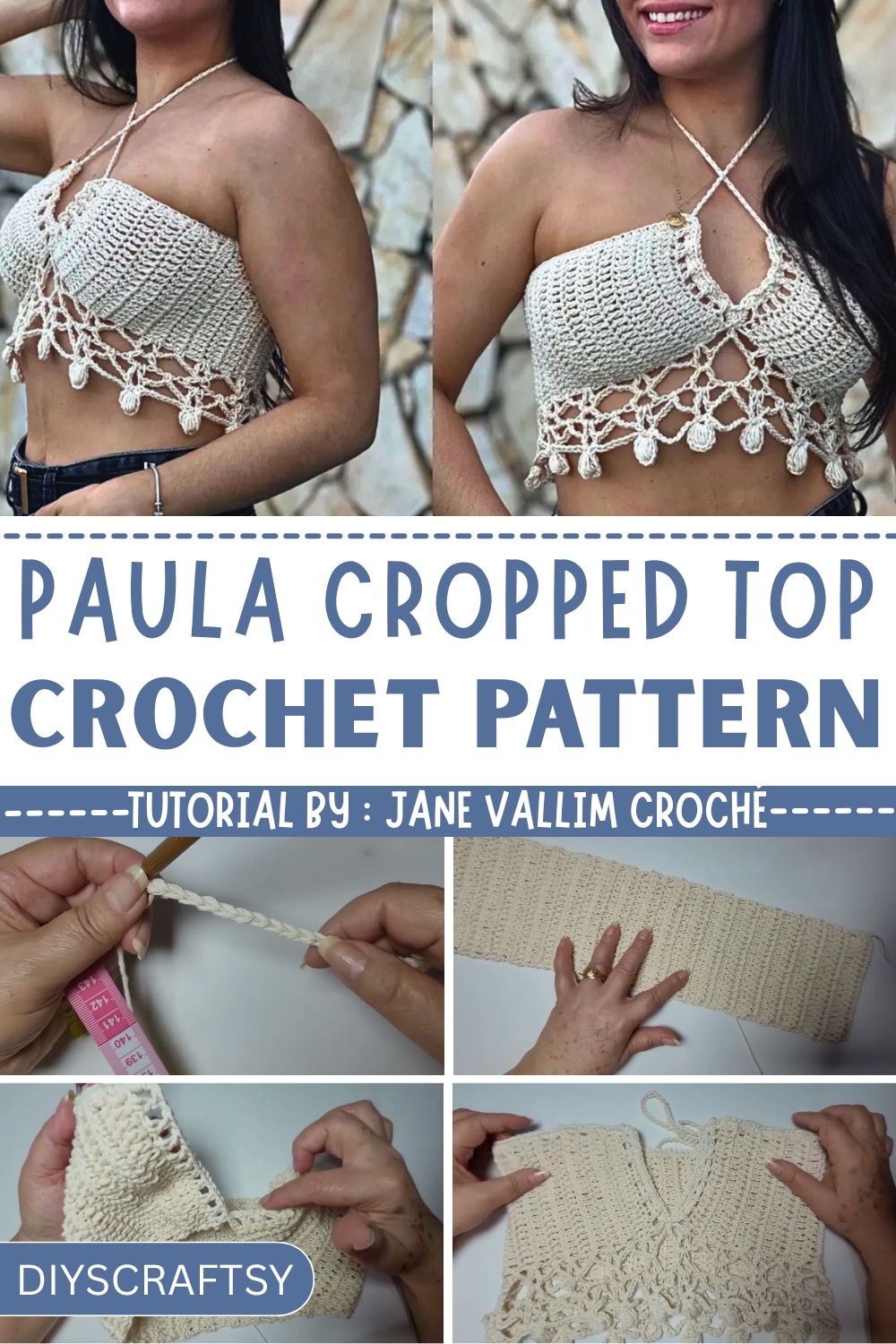 Crochet Cropped Top with Dreamy Vacation Mood