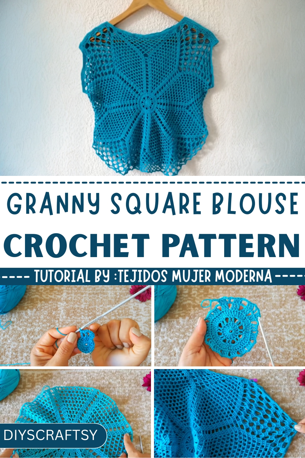 Crochet Granny Square Blouse