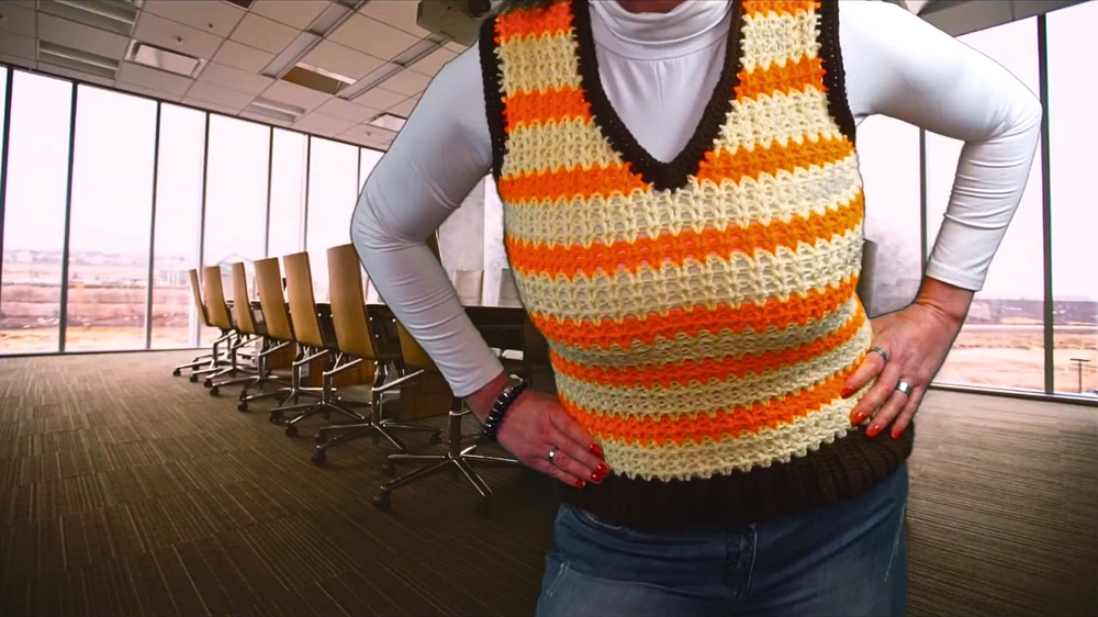 Crochet V-neck Sweater for Cold Days 1