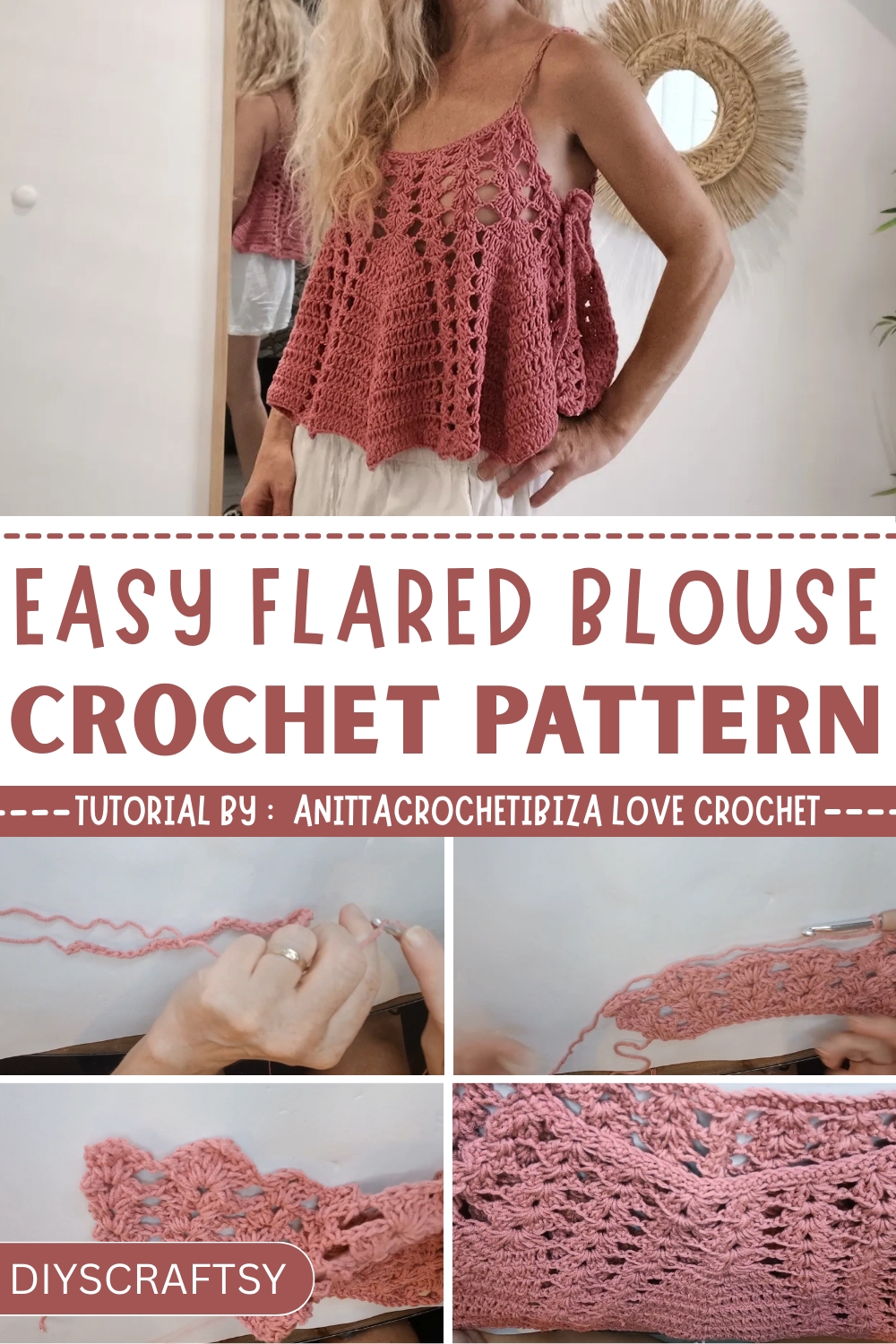 Crochet flared blouse Pattern