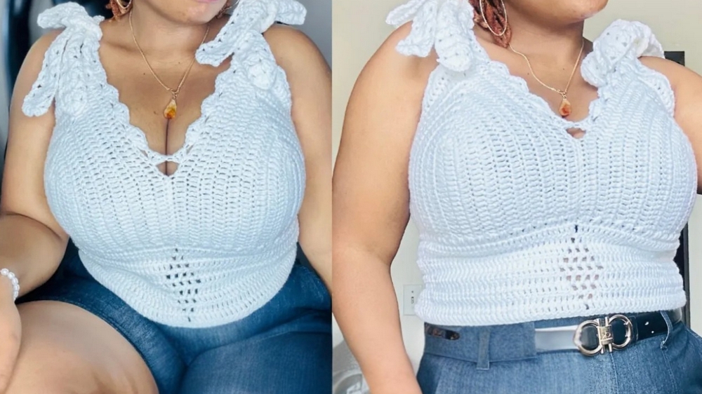 Crochet plus size bralette Pattern 1