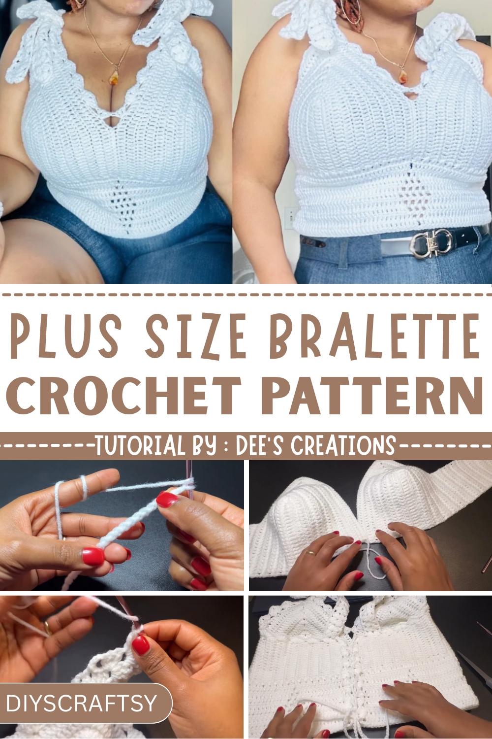 Crochet plus size bralette Pattern