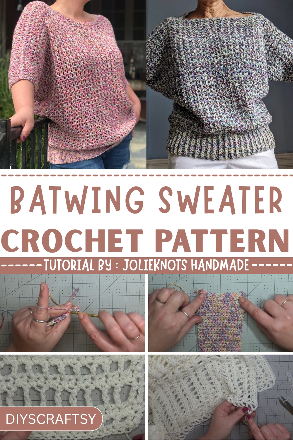 Easy Crochet Batwing Sweater Pattern