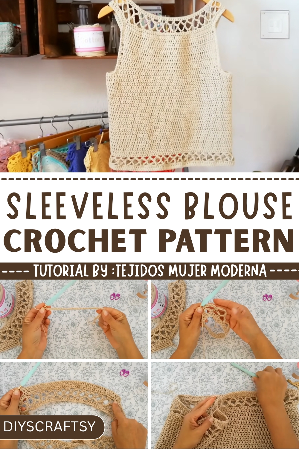 Elegant Crochet Sleeveless Blouse Pattern