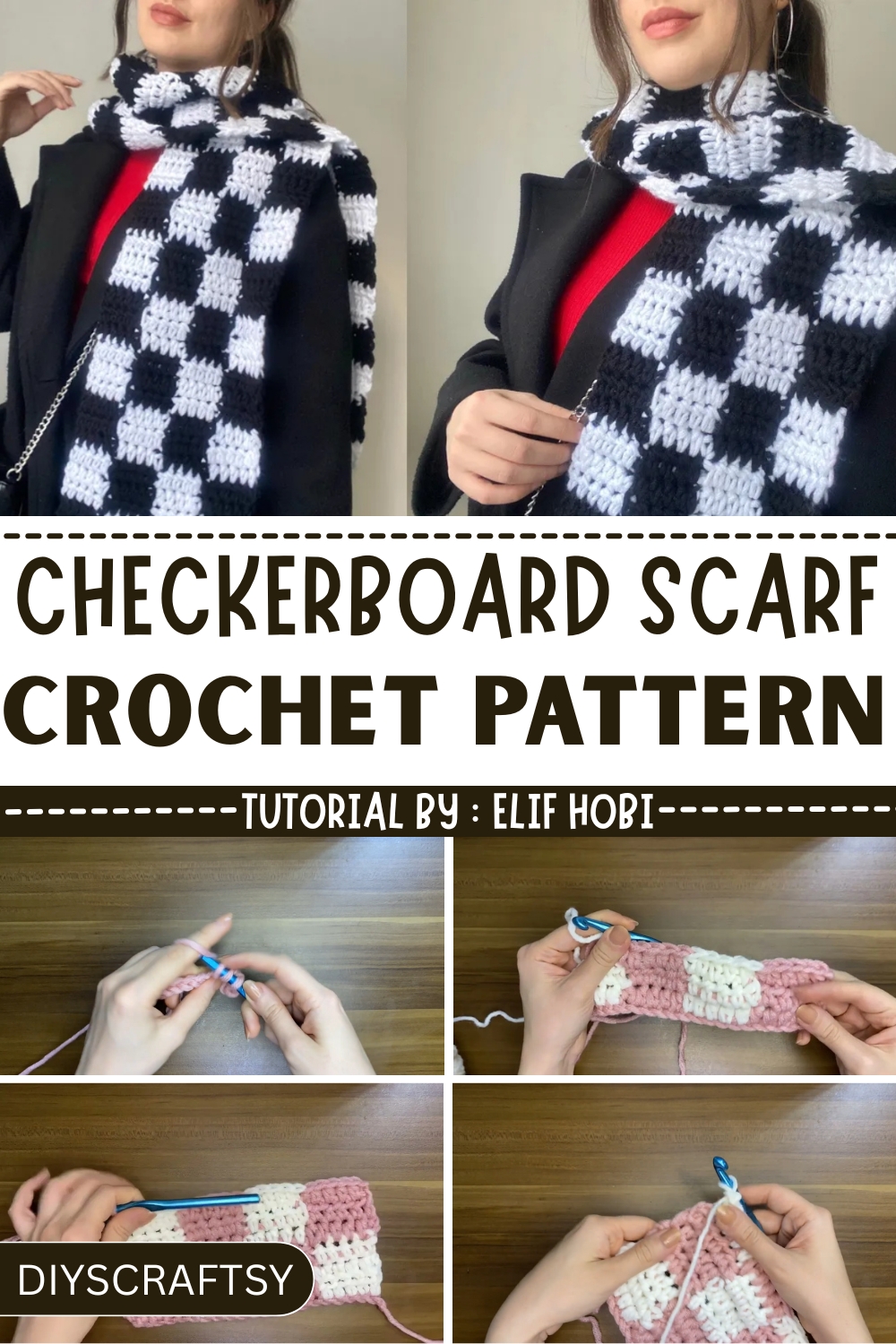 Free Crochet Checkerboard Scarf Pattern