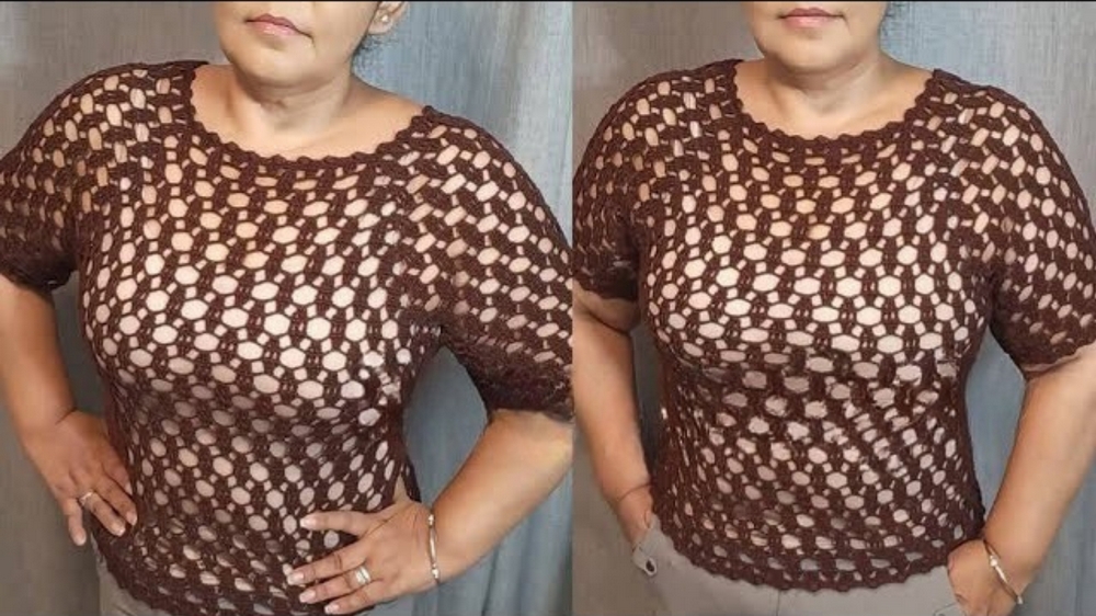 Free Crochet Diamond Blouse Pattern 1