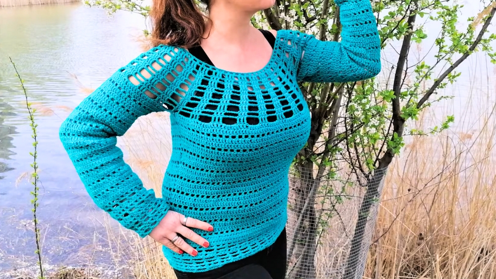 Free Crochet Long Sleeves Sweater Perfect 1