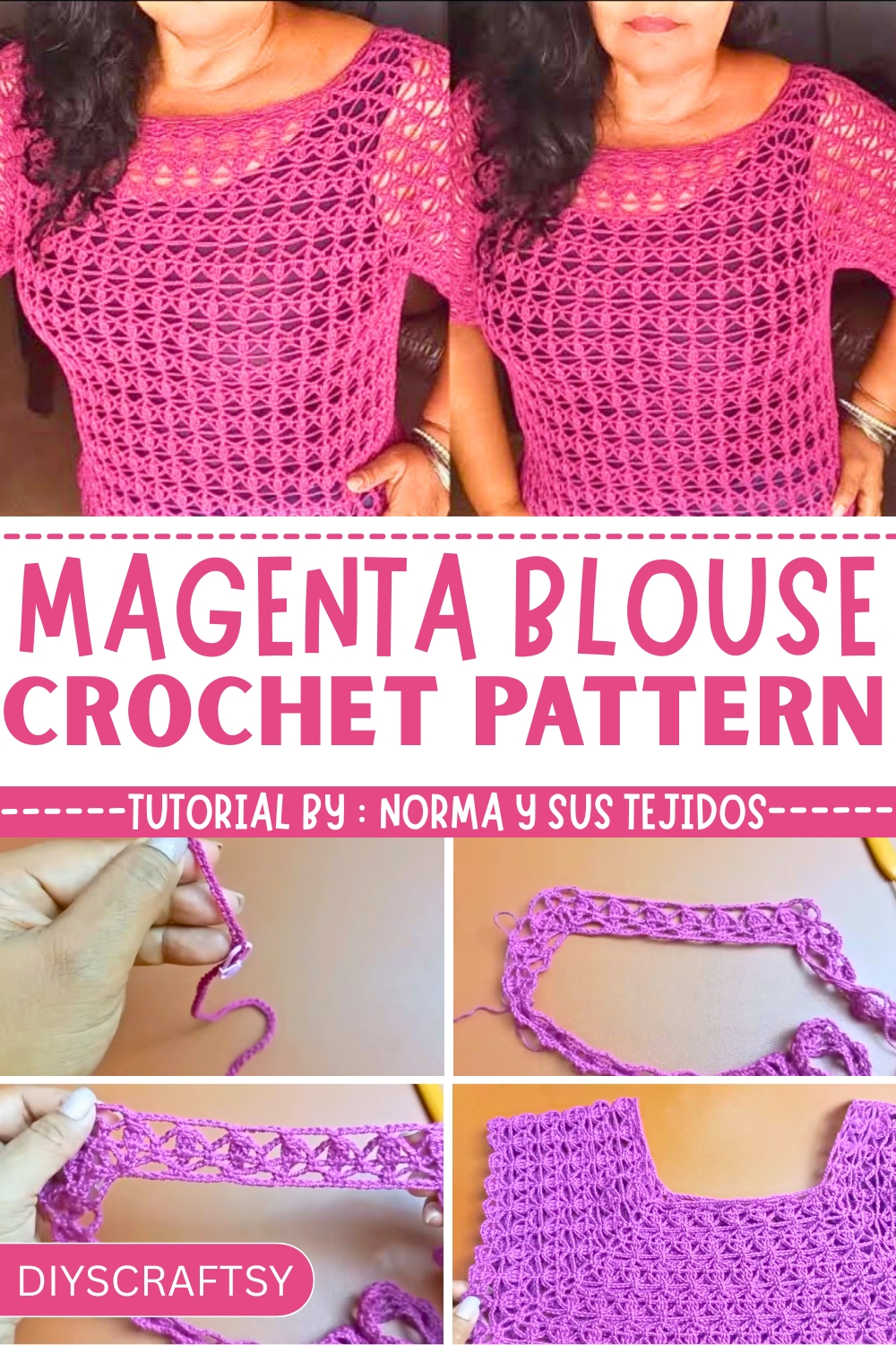 Free Crochet Magenta Blouse Pattern