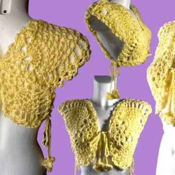 Free Crochet Yellow Butterfly Bolero Pattern 1