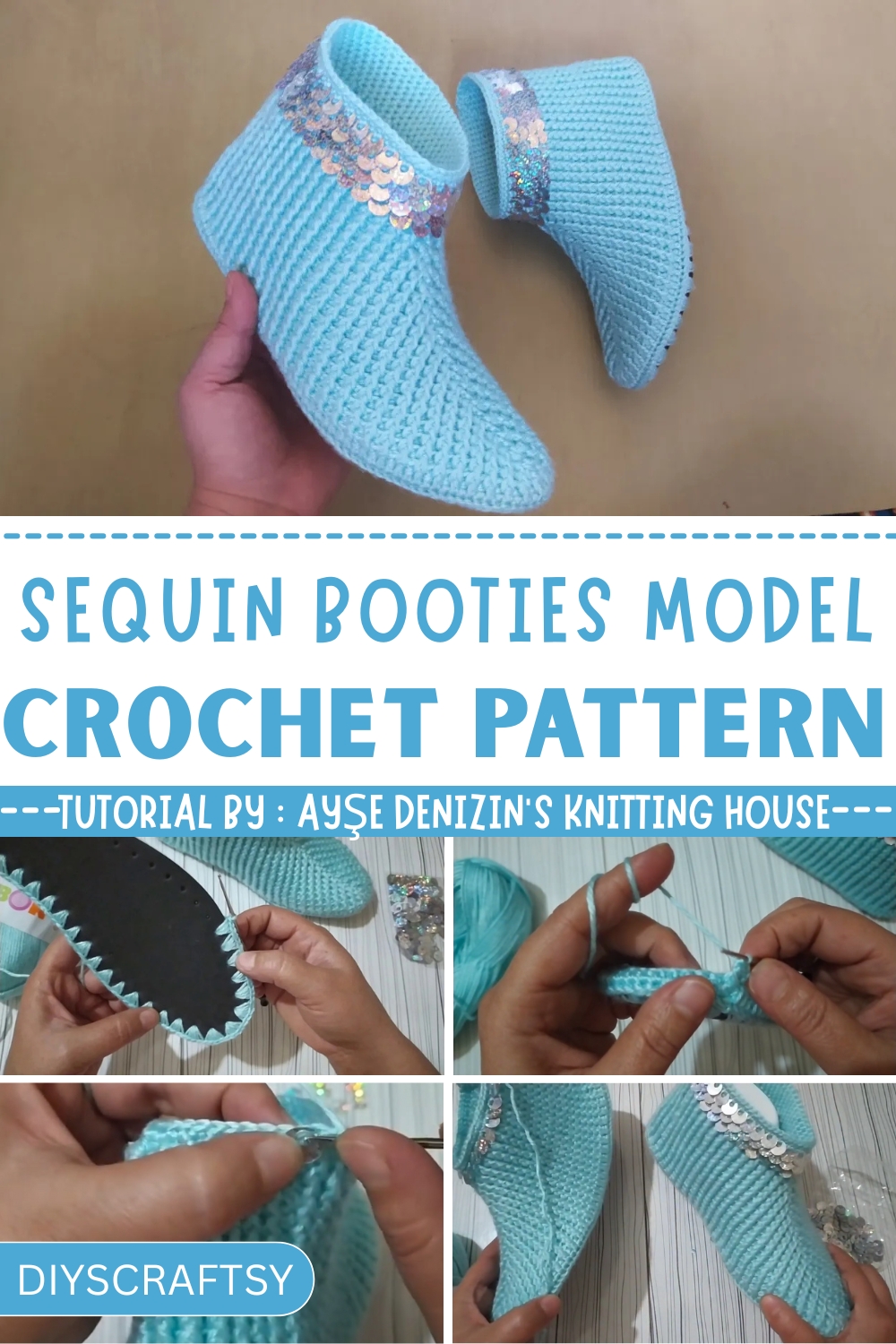 Glam Crochet Sequin Booties Models That Bring Joy to Every Step