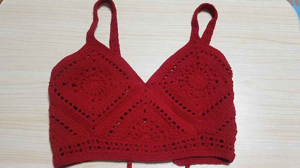 Gorgeous Crochet Granny Square Crop Top Made for Boho Outfits 1