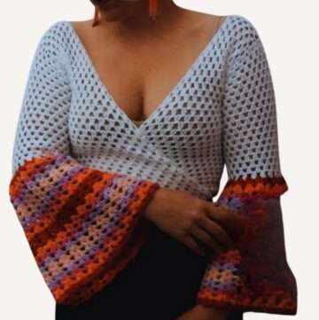 How to Crochet Bell Sleeves Blouse Pattern 1
