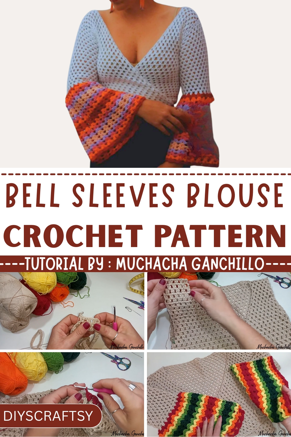 How to Crochet Bell Sleeves Blouse Pattern