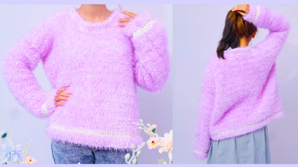 Luxe Vibes Crochet Furry Sweater Pattern 1