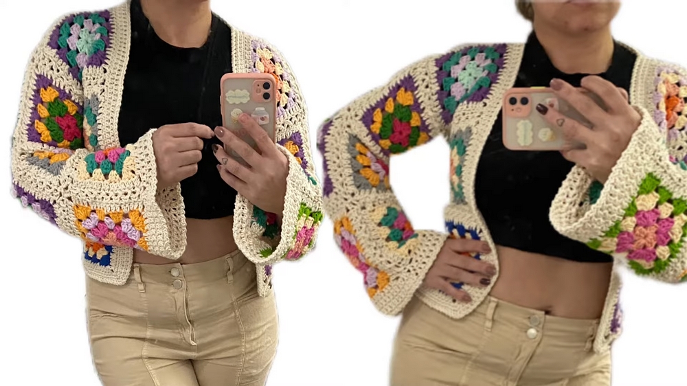 Quick Crochet Granny Square Coat Pattern 1