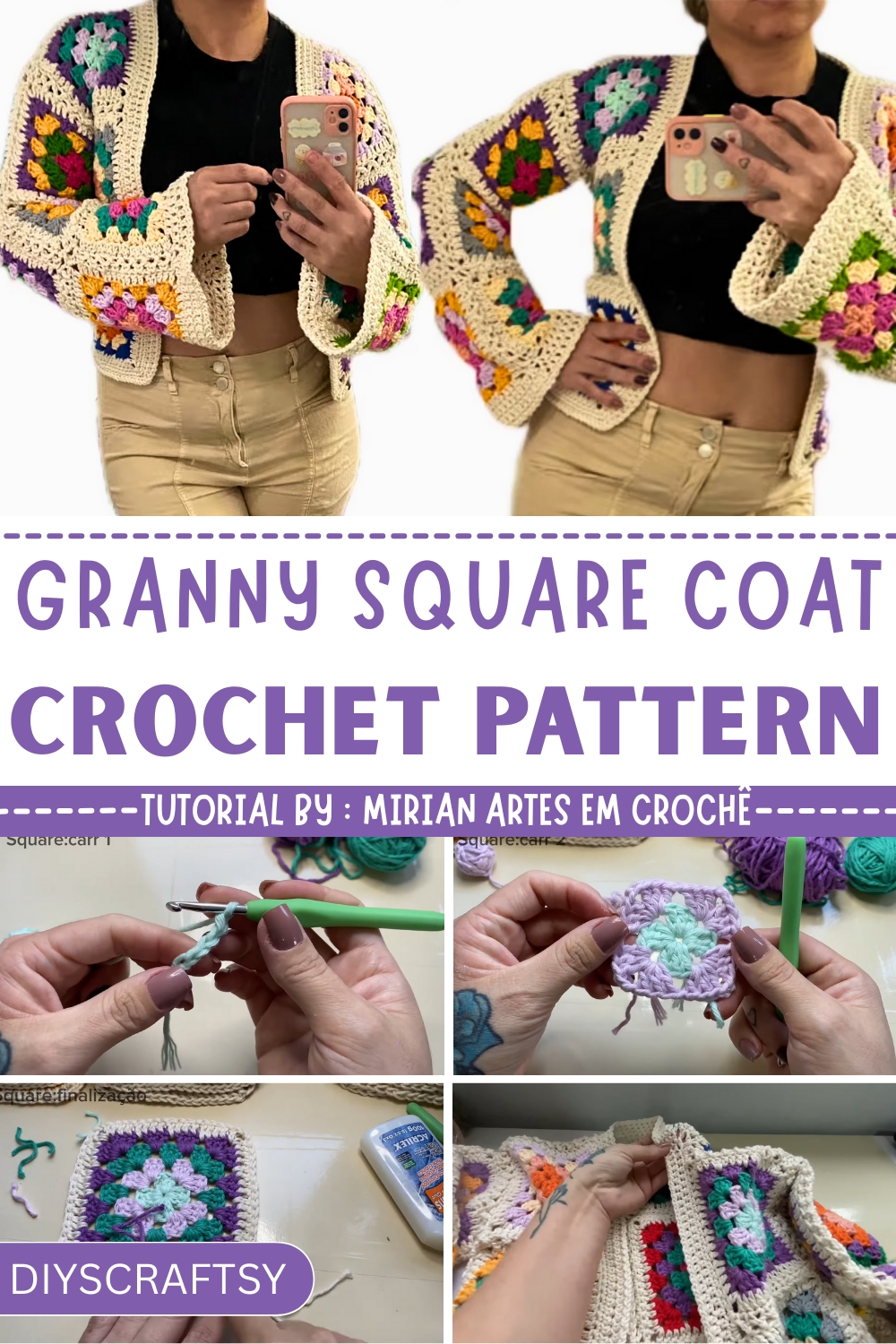 Quick Crochet Granny Square Coat Pattern