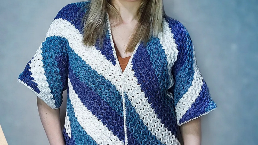 Relaxed-Fit Crochet Kimono Style Coat 1