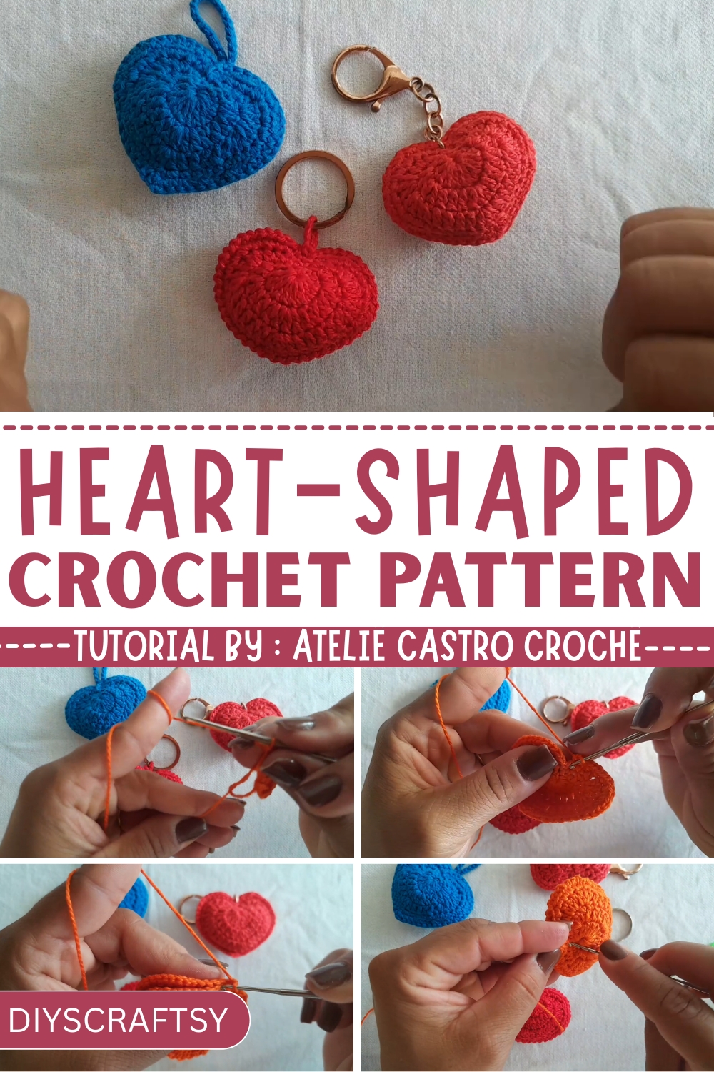 Simple Crochet Heart-Shaped Keychain Pattern