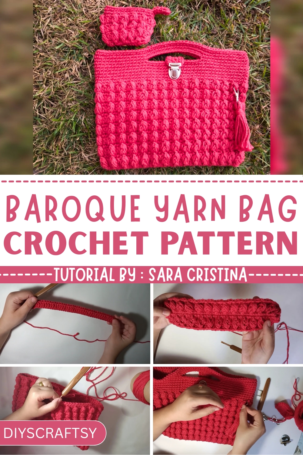 Stylish Crochet Baroque Yarn Bag Pattern
