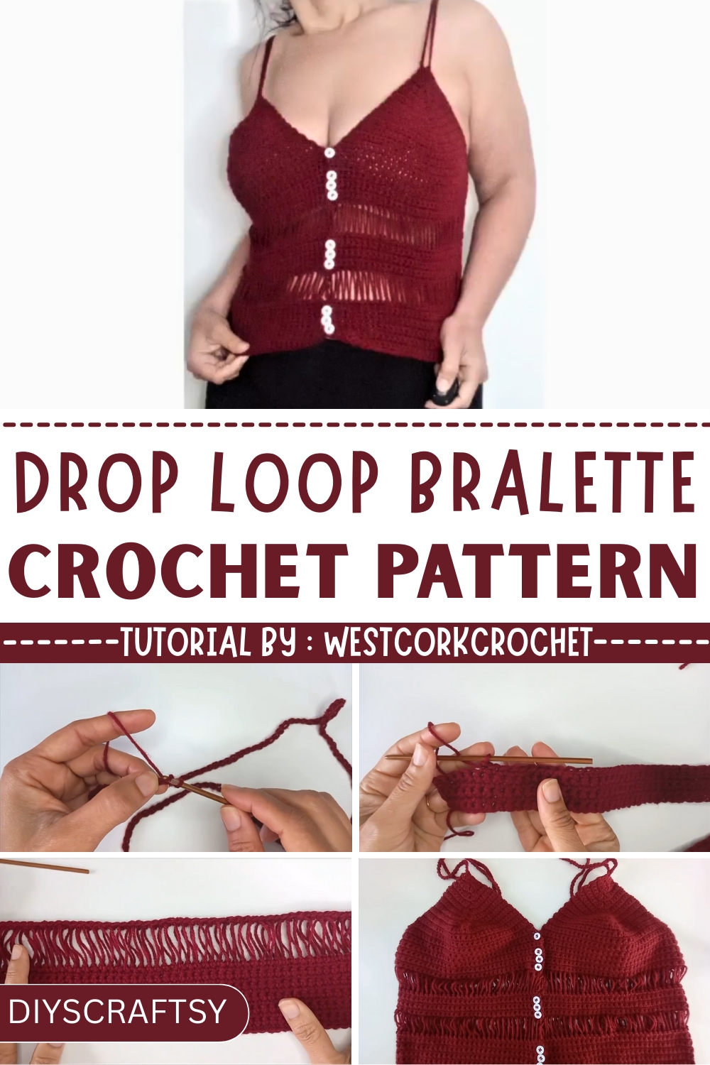 Stylish Crochet Drop Loop Bralette