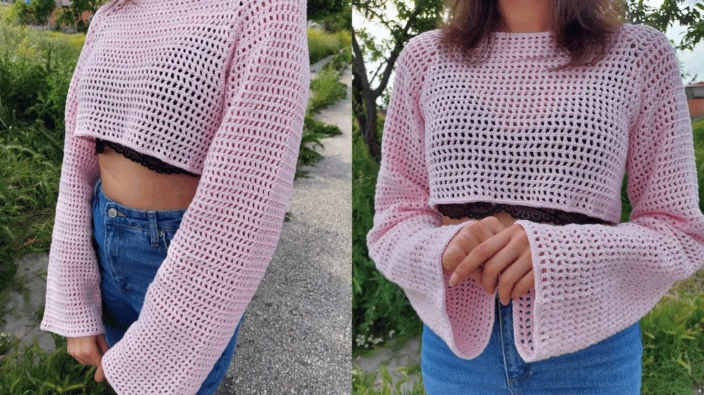 Stylish Crochet Mesh Bolero Top 1