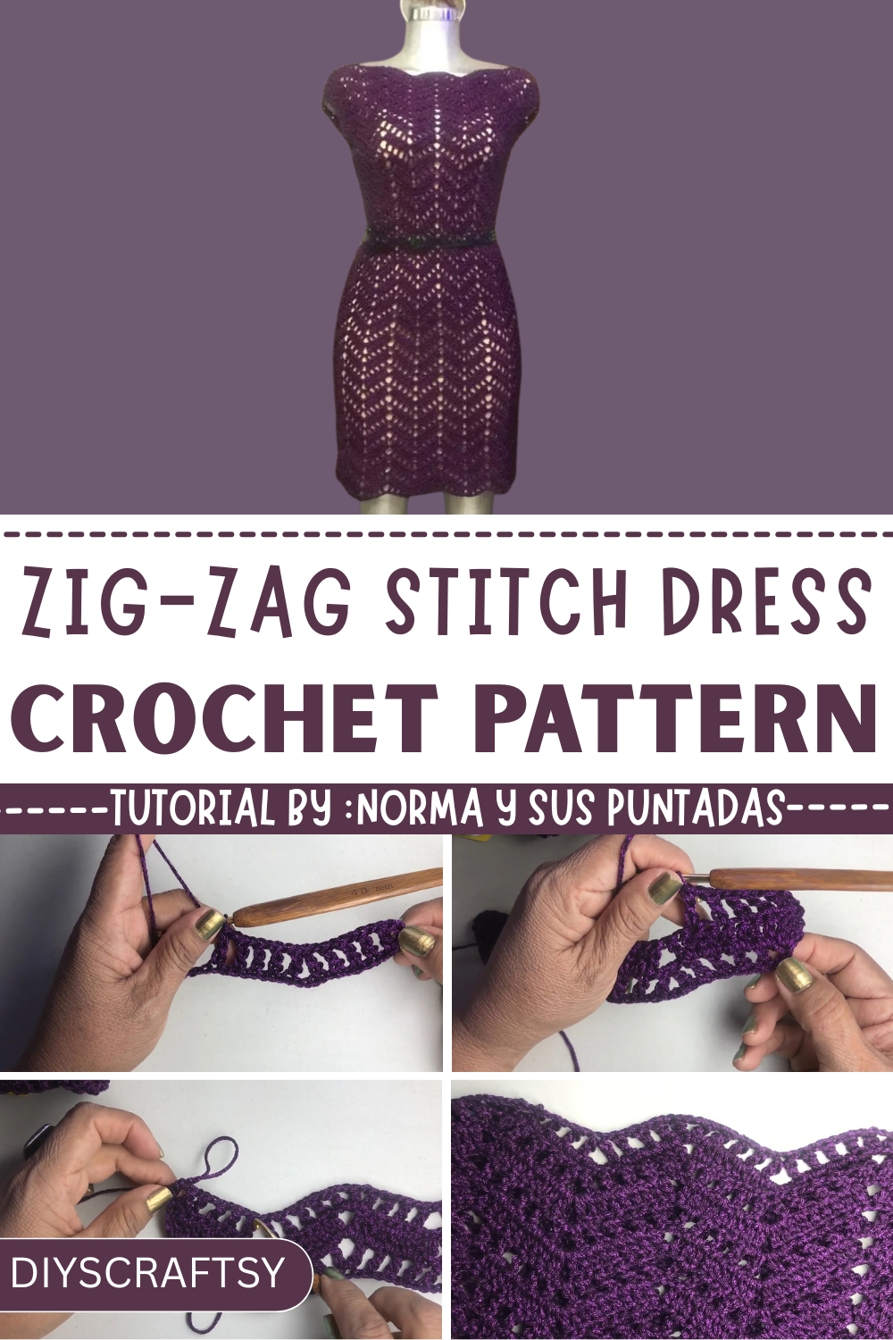 Stylish Crochet Zig-Zag Stitch Dress Pattern