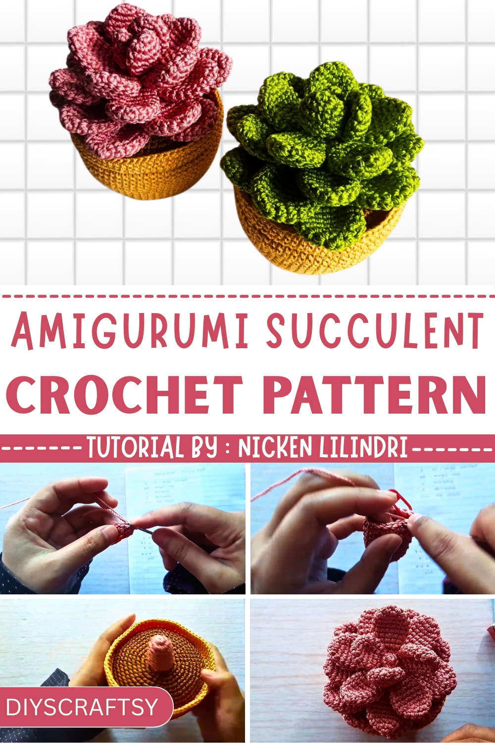 Tiny Crochet Amigurumi Succulent Pattern