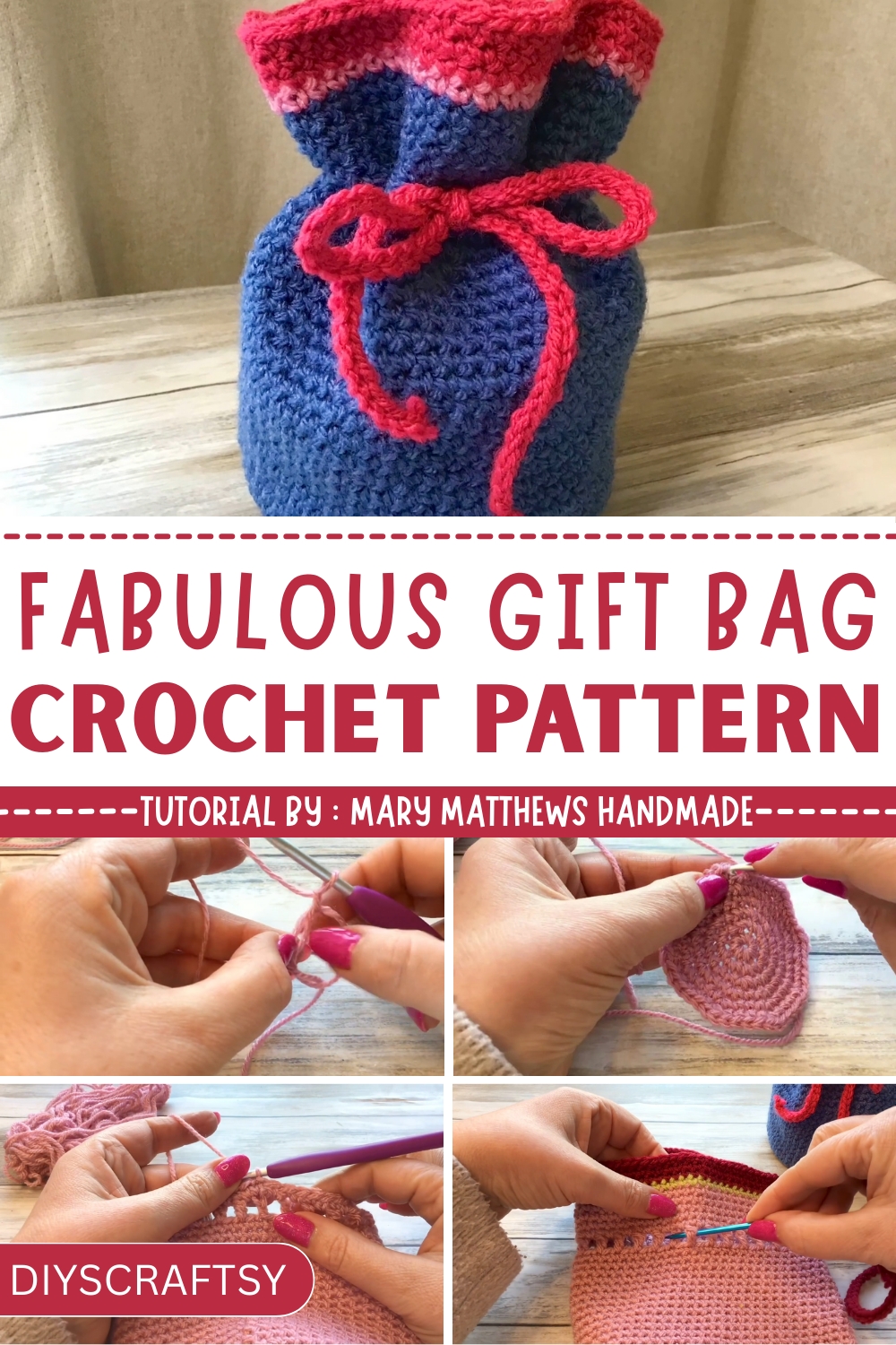 Trendy Crochet Gift Bag Pattern