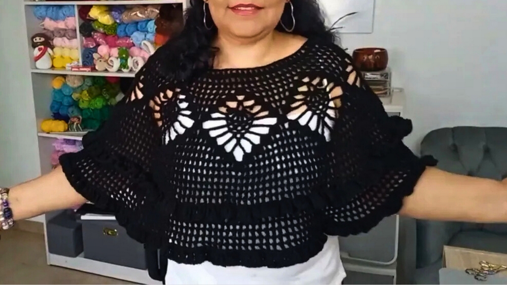 Unique Crochet Black Caramel Cape Pattern 1