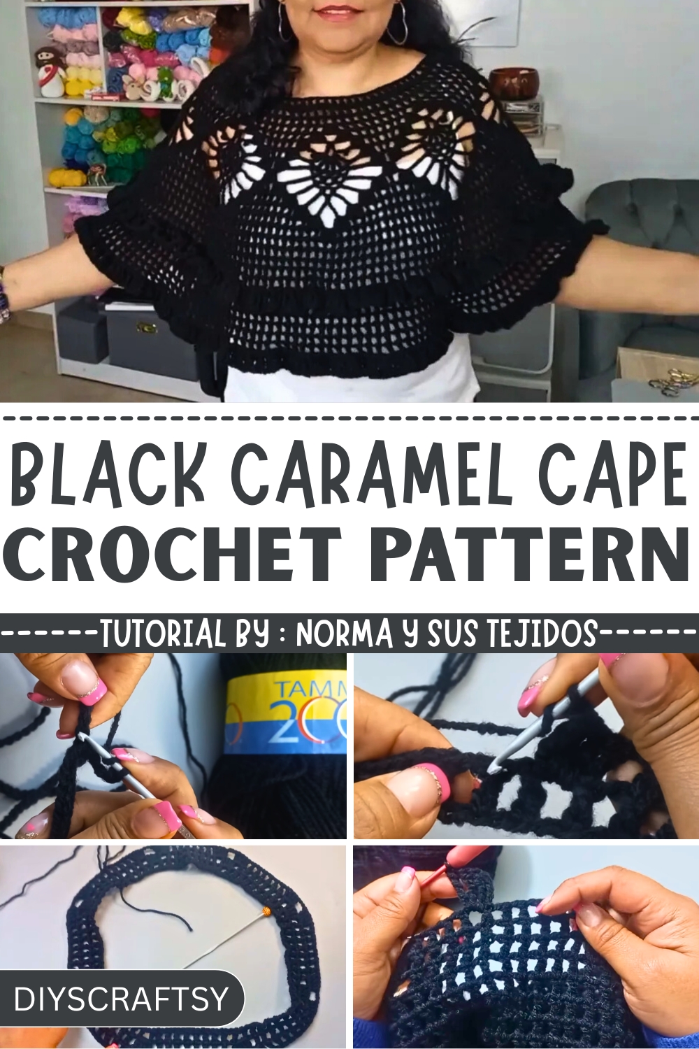Unique Crochet Black Caramel Cape Pattern