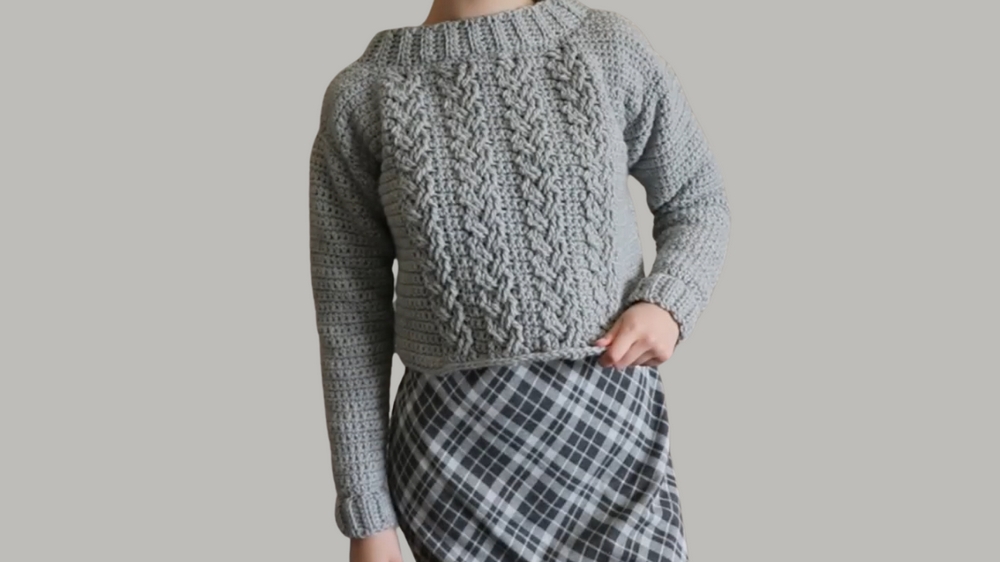 Versatile Crochet Braided Cable Stitch Sweater 1