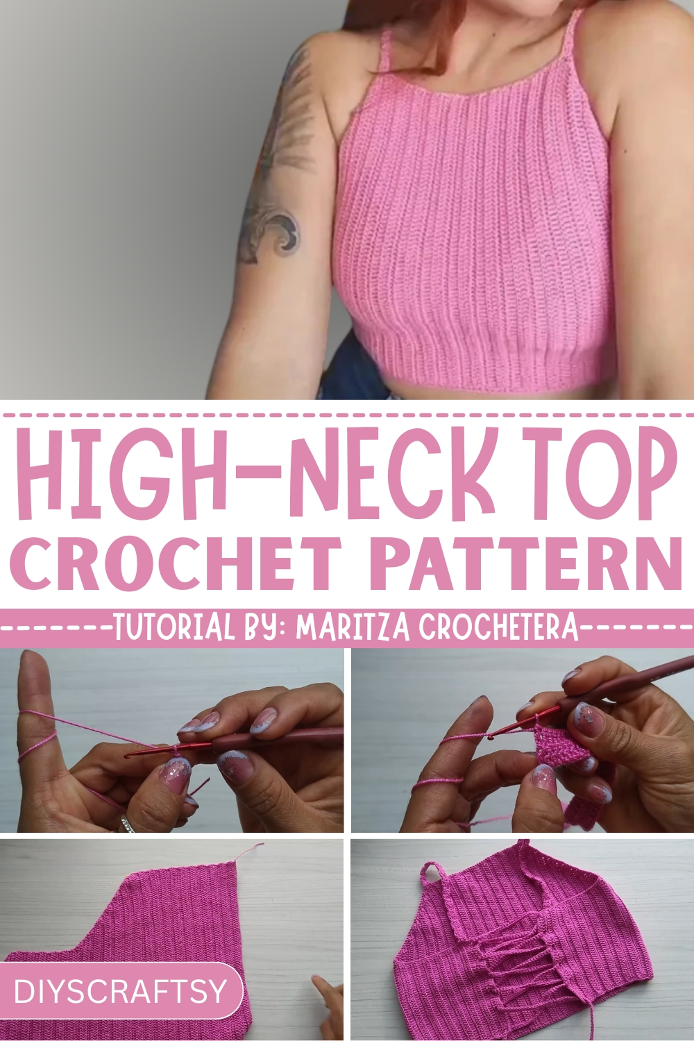 Versatile Crochet High-Neck Top That Complements Any Outfit