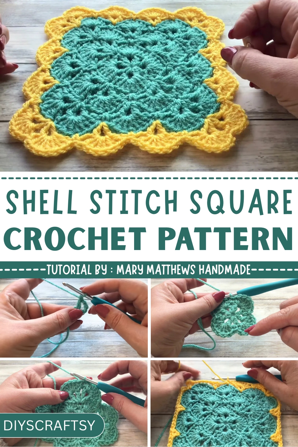 Versatile Crochet Shell Stitch Square Pattern